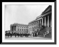 Pres. Warren Harding's Funeral: Casket being brought down the Capitol steps to be placed on the caisson, 9 Aug. 1923, Vintage Print