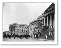 Pres. Warren Harding's Funeral: Casket being brought down the Capitol steps to be placed on the caisson, 9 Aug. 1923, Vintage Print