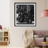 Historic Framed Print, Professor [James] Ricalton, with Japanese officers of 11th Division, at foot of Takushan, Port Arthur [Manchuria],  17-7/8" x 21-7/8"