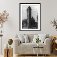 Historic Framed Print, The Fuller Bldg., called The Flat-Iron,  Fifth Avenue, Broadway, 23d and 22d Streets, [looking south, New York City],  17-7/8" x 21-7/8"