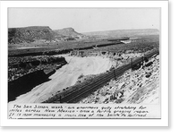 The San Simon wash - an enormous gully, caaused by erosion, stretching for miles across New Mexico undermining Santa Fe R.R. tracks, Antique Poster