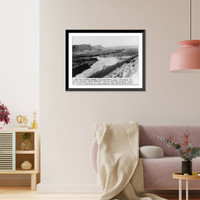 The San Simon wash - an enormous gully, caaused by erosion, stretching for miles across New Mexico undermining Santa Fe R.R. tracks, Antique Poster