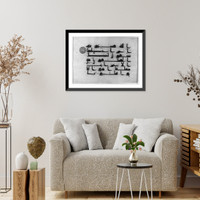 Historic Framed Print, Passage from the Koran written in Kufic, an early Arabic script,  17-7/8" x 21-7/8"