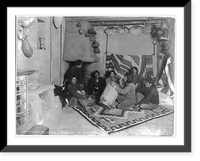 Group of Indians singing, the Hopi Building, Grand Canyon of Arizona, Antique Print