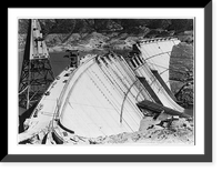Crescent-shaped Shasta dam near completion by the Brueau of Reclamation, on the Sacramento River, California, Vintage Print