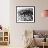 Historic Framed Print, Detroit City Gas Co., Station A gas holder,  17-7/8" x 21-7/8"