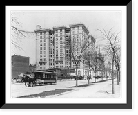 Historic Framed Print, [Horse-drawn streetcar no. 148 of a New York City system],  17-7/8" x 21-7/8"