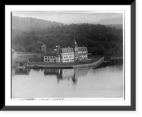 Historic Framed Print, Saranac Lake House, lower Saranac Lake, Adirondack Mountains,  17-7/8" x 21-7/8"