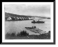Charcoal kilns, the narrows, Chateaugay Lake, Adirondack Mts., N.Y., small steamer and floating dock in foreground, Historic Reproduction