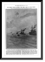 The great naval battle: the first sight of the enemy. The fleets in touch: British battle-cruisers encounterng the German high-seas fleet off Jutland, Antique Print