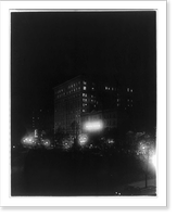 Munsey Building, National Theater and other structures in the 1300 block of E Street N.W., just of Pennsylvania Avenue, Washington, D.C. Illuminated night scene, Antique Print