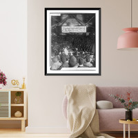 Historic Framed Print, [25th anniversary of Tuskegee Inst., Ala., 1906: Assembly with banner reading Welcome Our Guests"]",  17-7/8" x 21-7/8"