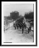 Historic Framed Print, [25th anniversary of Tuskegee Inst., Ala., 1906: Military parade with band in foregrd.],  17-7/8" x 21-7/8"