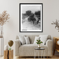 Historic Framed Print, [25th anniversary of Tuskegee Inst., Ala., 1906: Military parade with band in foregrd.],  17-7/8" x 21-7/8"