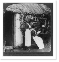 Letters from America. Mail arrival at a cosy home over-sea. County Monaghan, Vintage Print