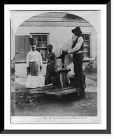 Historic Framed Print, [African Americans working, Charleston, S.C.: At the pump - 3 African Americans at water pump],  17-7/8" x 21-7/8"