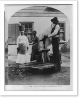 Historic Framed Print, [African Americans working, Charleston, S.C.: At the pump - 3 African Americans at water pump],  17-7/8" x 21-7/8"