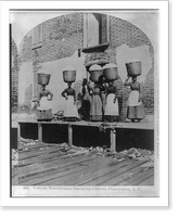 Historic Framed Print, [African Americans working, Charleston, S.C.: Cotton warehouse, carrying cotton],  17-7/8" x 21-7/8"