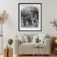 Historic Framed Print, [African Americans working, Charleston, S.C.: Gossiping at the gate],  17-7/8" x 21-7/8"