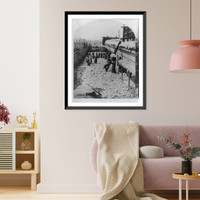 Historic Framed Print, [African Americans working, Charleston, S.C.: Cotton warehouse, drying cotton],  17-7/8" x 21-7/8"