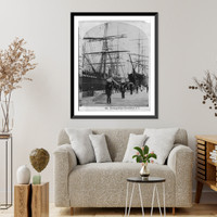 Historic Framed Print, [African Americans working, Charleston, S.C.: Toating rice on dock],  17-7/8" x 21-7/8"