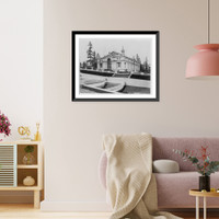 Historic Framed Print, [Alaska-Yukon-Pacific Exposition, Seattle]: Mines Bldg. and cascades,  17-7/8" x 21-7/8"
