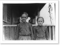 Historic Framed Print, Oldest girl, Minnie Carpenter, House 53 Loray Mill, Gastonia, N.C. Spinner. Makes fifty cents a day of 10 hours. Works four sides. Younger girl works irregularly. Location: Gastonia, North Carolina.,  17-7/8" x 21-7/8"