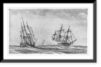 Vintage Nautical Print - Battleships - The U.S.S. ESSEX commanded