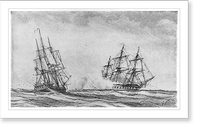 Vintage Nautical Print - Battleships - The U.S.S. ESSEX commanded