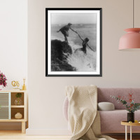 Historic Framed Print, [Two bathing beauties at seaside. Publicity shot for Mack Sennett Productions],  17-7/8" x 21-7/8"