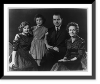 Studio portrait of Richard M. Nixon with his wife and two daughters, Vintage Poster
