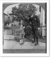 Public helpers - a policeman helping a lost boy, Historic Reproduction