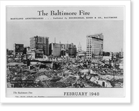 Historic Framed Print, The Baltimore Fire,  17-7/8" x 21-7/8"