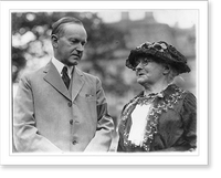 Historic Framed Print, [President Calvin Coolidge and Mother" Jones,  half-length,  standing outdoors.]",  17-7/8" x 21-7/8"