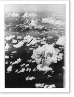 Historic Framed Print, [Mushroom cloud rising over Bikini atoll after atomic bomb explosion. 1946],  17-7/8" x 21-7/8"