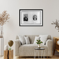 Historic Framed Print, [French political leaders, and revolutionaries who took part in the Paris Commune of 1871: Lechavallier, Lawyer of the Commune [and] Deleschuze, Minister of War],  17-7/8" x 21-7/8"
