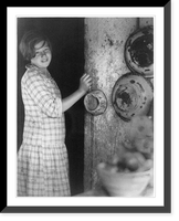 Historic Framed Print, [Girl at open door, no. 2],  17-7/8" x 21-7/8"