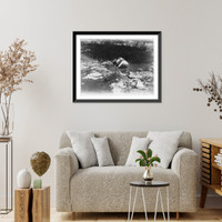 Historic Framed Print, [Harvey W. Wiley family, Sioux City, Iowa]: [2 children] playing in creek, old farm,  17-7/8" x 21-7/8"