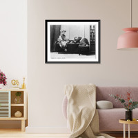 Historic Framed Print, Peking(?), smoking opium,  17-7/8" x 21-7/8"