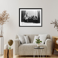 Historic Framed Print, Peking(?), smoking opium,  17-7/8" x 21-7/8"