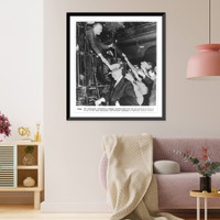 Historic Framed Print, The Democratic Presidential candidate [Franklin D. Roosevelt] shaking hands form the rear platform of his train in one of the most spectacular and strenuous campaigns in american political history,  17-7/8" x 21-7/8"
