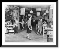 Historic Framed Print, Skating while they work: messenger girls in a large Western Union Telelgraph Company on roller skates,  17-7/8" x 21-7/8"