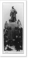 Vintage Photo Print - Cleveland - Siegfried Wagner standing by statue