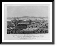 Historic Framed Print, [Bird's-eye views of factories and mills]: The Singer Manufacturing Company's Works, Elizabethport, New Jersey,  17-7/8" x 21-7/8"