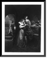 Historic Framed Print, Sir Walter Raleigh, parting with his wife,  17-7/8" x 21-7/8"
