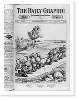 Historic Framed Print, [Daily Graphic cartoons of the 1876 Pres. campaign: Democratic boys playing tug of war"]",  17-7/8" x 21-7/8"