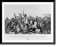 Historic Framed Print, Sarsfield's surprise and capture of Williams's siege train at Killenamona, near Limerick, Aug., 1690,  17-7/8" x 21-7/8"