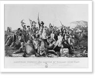 Historic Framed Print, Sarsfield's surprise and capture of Williams's siege train at Killenamona, near Limerick, Aug., 1690,  17-7/8" x 21-7/8"