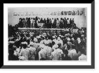 Historic Framed Print, [Group of people on platform in front of audience, Hunan, S. China],  17-7/8" x 21-7/8"