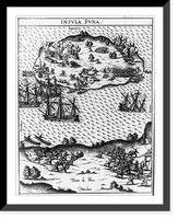 Historic Framed Print, Insula Puna,  17-7/8" x 21-7/8"